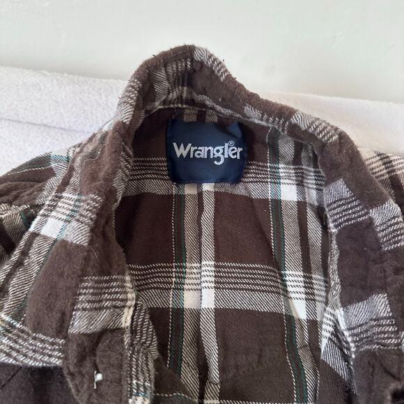 Wrangler Western Shirt Mens L Plaid Long Sleeve Pearl Snap Cowboy Rodeo Flannel - Picture 4 of 5